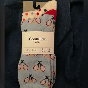 Men's Crew Socks 2 Pack Tennis Rackets and Polka Dots by Goodfellow & CO
